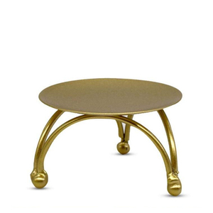 Portavelas de pilar de hierro dorado - Product Image 1
