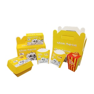Fried Chicken Take Away Box Disposable Popcorn Container Fries Burger Packaging Take Out Paper Meal Box