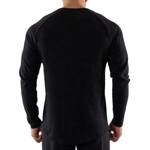 Wholesale Custom Men's T-<b>shirt</b> Printing <b>black</b> Color Men's <b>shirt</b> with Scoop Bottom - Product Image 2