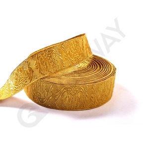Dentelle de tresse dorée d'uniforme de cérémonie, dentelle de tresse de Mylar français, tresse d'or de fil de Bullion français - Product Image 2