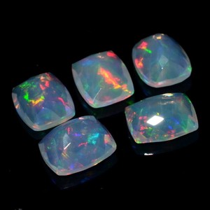 Alta calidad al por mayor de piedras preciosas sueltas 8X10mm facetado blanco Natural ópalo etíope precio de fábrica cojín piedra preciosa - Product Image 1