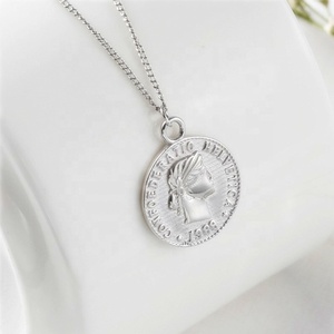 16 MILLIMETRI rotonda del pendente della <span class=keywords><strong>moneta</strong></span> ritratto della collana dei monili dell'annata vecchio <span class=keywords><strong>moneta</strong></span> <span class=keywords><strong>d</strong></span>'<span class=keywords><strong>oro</strong></span> S925 sterling argento del pendente della collana delle donne - Product Image 3