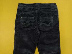 Pantalones de pana de algodón casuales para niña, de marca original, resistentes, teñidos, transpirables, rectos, hasta el tobillo, con doble cierre. - Product Image 3