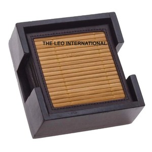 Sous-verres carrés en bois et cuir, style élégant, utilisés pour les tasses à café, les mugs, le style de vie, la décoration intérieure - Product Image 4