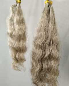 Natural <b>Grey</b> Indian Hair Weft Bundles Best Quality <b>Closures</b> <b>Frontal</b> 13X4 Cuticle Aligned Remy Salt N Pepper Lace Wigs - Product Image 4