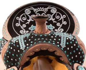 Silla de Montar Inglesa/Occidental Premium con Cuero Genuino, Armazón de Fibra de Vidrio, Asiento de Gamuza Suave, Juego de Accesorios - Fabricante en India - Product Image 3