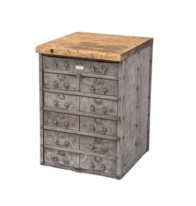 Muebles de diseño antiguo de hierro y madera, mueble de gabinete industrial y para el hogar, estilo rústico - Product Image 2