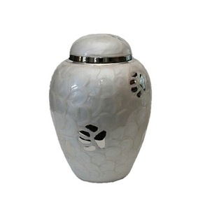 Urnes funéraires en laiton bleu royal pour animaux de compagnie, en laiton/aluminium, avec empreinte de patte, style américain/européen - Product Image 5