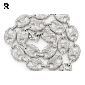 Collier pour homme en or blanc 14 carats RRP Jewellers, diamant taille brillant de 25,8 mm, maillons marins, 24 pouces, 40,00 ctw, clarté VVS-SI, IGI - Product Image 3