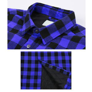 Camisa de Franela a Cuadros de Manga Larga con Botones, de Fibra de Bambú y Algodón, Color Personalizado, para Hombre, Transpirable, Informal, Color Oscuro - Product Image 4