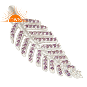 เครื่องประดับอัญมณีอเมทิสต์ธรรมชาติจากผู้ผลิตเครื่องประดับเงินดีไซน์เนอร์เครื่องประดับจี้เงิน - Product Image 2