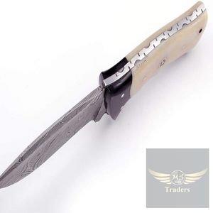 มีดล่าสัตว์และตั้งแคมป์คมกริบ ด้ามไม้พะยูง มีดเชฟเหล็กดามัสกัส (MS-59) - Product Image 5