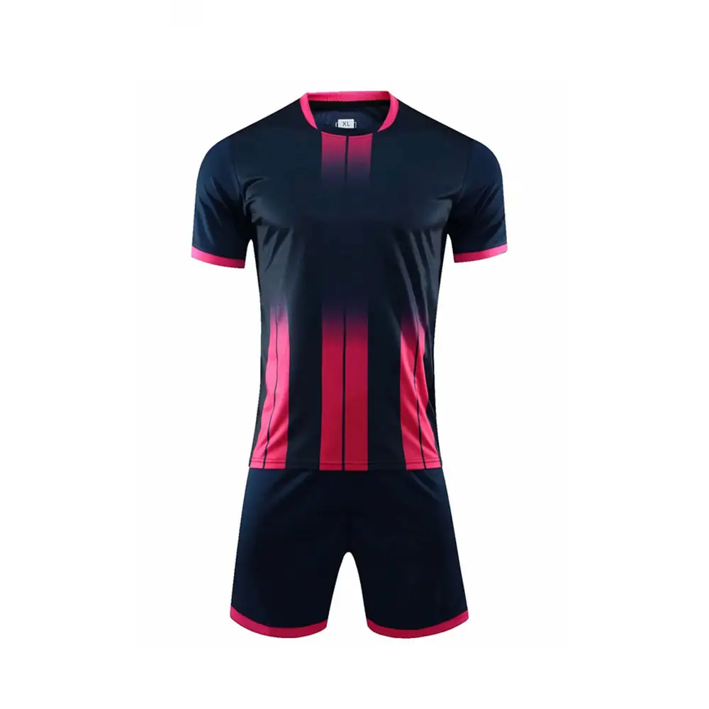 Özel dijital baskı erkekler Slim Fit spor giyim hızlı kuru futbol kıyafeti Jersey tişört şort 2 parça Set futbol takımı forması