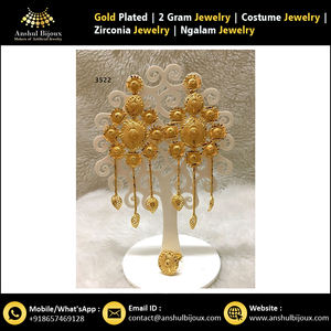 Handmade <b>Gold</b> Plating Earring <b>Jewellery</b> <b>Set</b> for Parties and Engagements African Wedding Gift - Product Image 5