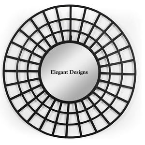 Exclusive Designer Indian <b>Round</b> Shape Wall <b>Mirror</b> Handmade Iron Wire <b>Black</b> Color for Home Decor Metal Material - Product Image 2