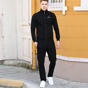 2 piece zip up jogger slim fit custom mens jogging cotton Men Apparel Sweat Fashion Fitted Black Mens Velour Tracks by One Apex