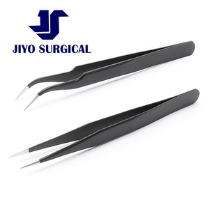 Kit de Belleza Profesional Jiyo Surgical Company, Pinzas para Cejas de Acero Inoxidable con Punta Curva, Serrada y de Fibra - Product Image 2