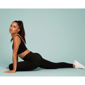 Conjunto de sujetador acanalado de color negro, ropa deportiva de alta calidad, gran oferta - Product Image 6