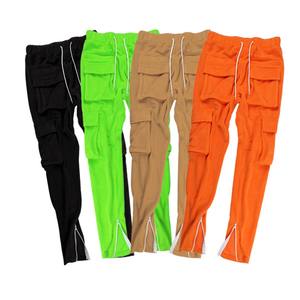 Pantalon de jogging de couleur unie avec logo personnalisé pour hommes Pantalon de survêtement décontracté Décoration de manchette pour musculation Activités sportives - Product Image 1