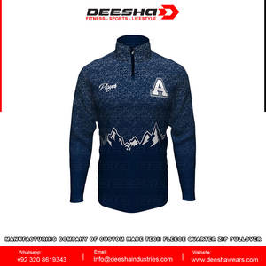 Vente en gros de sweatshirts à fermeture éclair et quart de polyester/coton molletonnés pour hommes avec logo personnalisé lettre imprimée du club de l'équipe - Product Image 2