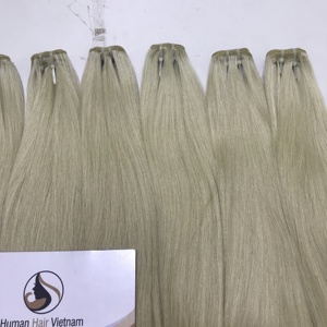 Lot de 60 mèches naturelles blondes, cheveux humains vierges épais de couleur 12A, cheveux crus du Vietnam, cuticules alignés, vente en gros, tendance 2020 - Product Image 5