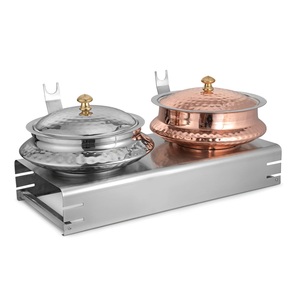 Heavy Food Container Large Space Food Container Multi Specification Unique Hammered Dishes Dinnerware Copper Chafing Dish - Product Image 1