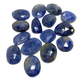 Piedra preciosa Natural de zafiro azul para fabricación de joyas, piedra preciosa de corte de rosa, tallada y suelta, tamaño libre de 8-11mm, precio al por mayor - Product Image 1