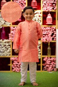 รอยัลส่งออกปัจจุบันในวัยเด็กคอลเลกชันสไตล์ยังสะดวกสบายเด็กเด็กผ้าฝ้ายที่เป็นของแข็ง Kurta และ Churidar ชุดนอนชุด - Product Image 4