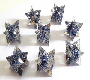 Wholesale Handmade Organic Crystal Merkaba Star Chakra <b>Semi</b>-<b>Precious</b> <b>Stone</b> <b>Crafts</b> Handmade Agate Lapiz Lazuli Gemstone Orgonite - Product Image 1