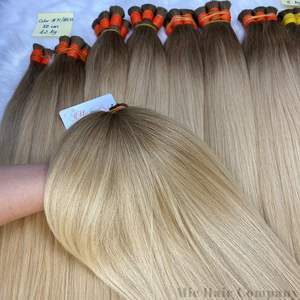100% Remy Extension de Cheveux Humains Double Dessiné Vierge Cuticule Aligné Soyeux Vague Droite Doux Mince Blonde Couleur Trame de Cheveux - Product Image 4