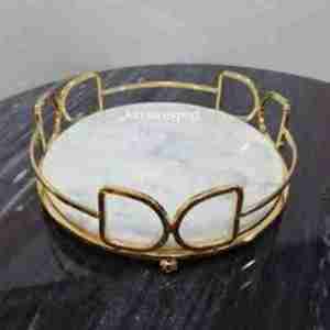 Plateau moderne de luxe en acier inoxydable poli pour les hôtels et les magasins de cadeaux, fournisseur - Product Image 3