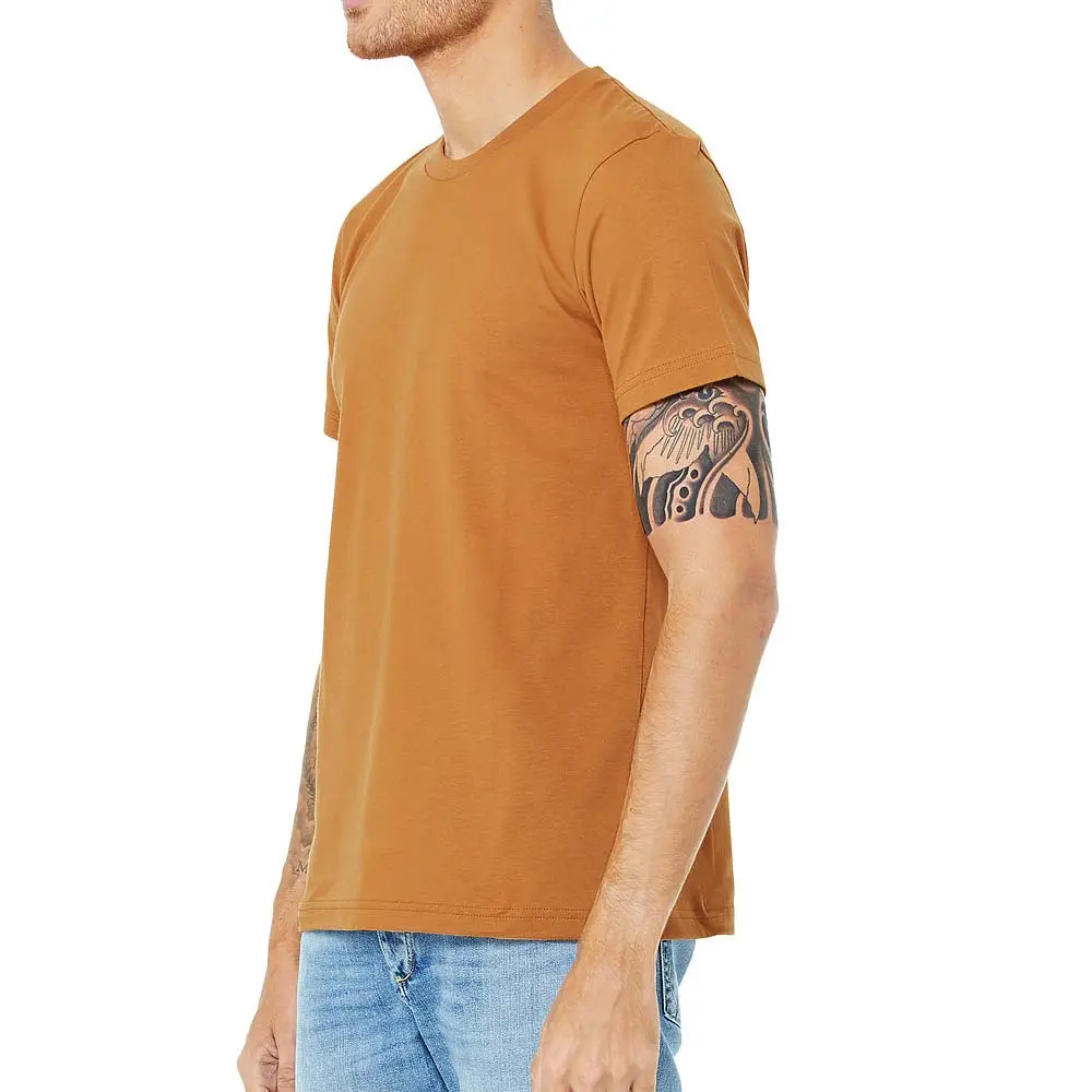 Camiseta unissex Bella + Lona 3001 CVC Heather Camel Brown - Camiseta Brinde