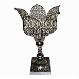 Support de bougie moderne et élégant en métal, porte-bougie en aluminium, verre et cristal, support à bougie chauffe-plat en fer, best-seller ATIQCO Digital - Product Image 4
