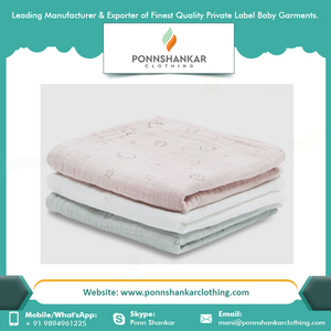 <b>Swaddle</b> <b>Blanket</b> Custom 100% Cotton Baby <b>Swaddle</b> Muslin <b>Blanket</b> - Product Image 2