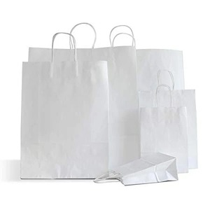 Bolsas de papel Kraft personalizadas, embalaje de Color blanco para compras, para guardar azúcar, elaboradas - Product Image 5