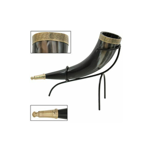 Corne à boire Viking sculptée à la main avec support de corne corne à boire en agate de bière véritable faite à la main par Axiom Home Accents - Product Image 5