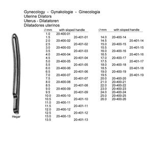 Dilatadores Uterinos Hegar de un Solo Extremo con Mango Inclinado, Ginecología Quirúrgica, Acero Inoxidable Alemán, Mahersi - Product Image 1