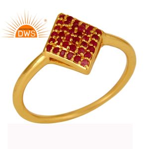 Bague de mariage en argent plaqué or 925 pour femmes, marque de luxe, bijou de mariage, pierres précieuses naturelles, rubis, vente en gros - Product Image 1