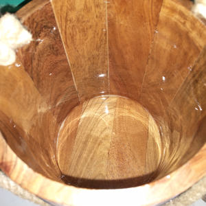 Seau en bois d'acacia de qualité supérieure, fait main, rustique, pour la décoration de la maison et du jardin, à prix avantageux - Product Image 3