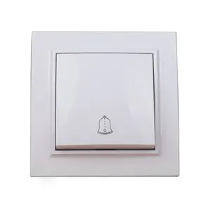 Door Bell Electrical Switch 1 Gang 16A White Color 220V European Bell Wall Switches High Quality