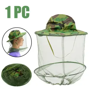 Beekeeping Cowboy Hat Mosquito Bee Insect Net Veil Hat Cap Face Protector