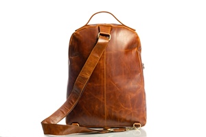 High Quality Stylish Brown Genuine <b>Leather</b> <b>Laptop</b> Backpack Bohemian Bow Luxury Travel College <b>Bags</b> For Students Summer Essential - Product Image 2
