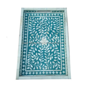 Vente en gros de plateau en incrustation d'os Produit très vendu Plateau de grande taille Décoration de table pour la maison Plateau de service pour dîner et fruits Meilleure vente - Product Image 3