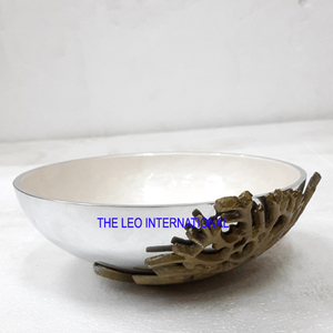 Cuenco decorativo Chapado en plata, metal de aluminio, nuevo diseño caliente, respetuoso con el medio ambiente, diseño moderno, cuenco para servir comida - Product Image 3