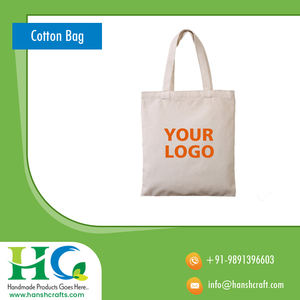 Sacs fourre-tout élégants en coton écologique, imprimés à la main, de qualité supérieure, réutilisables/durables, avec logo personnalisé pour le déjeuner. - Product Image 2