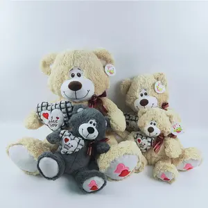 Fabricante, venta al por mayor, oso de peluche, juguetes, regalo de San Valentín, juguete de peluche, oso de peluche con corazón de amor