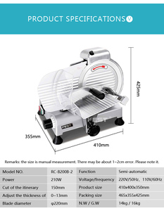 <span class=keywords><strong>Trancheuse</strong></span> à viande à épaisseur de coupe réglable, lames de 250 mm, <span class=keywords><strong>trancheuse</strong></span> à bacon, <span class=keywords><strong>trancheuse</strong></span> à jambon, coupe-viande électronique, <span class=keywords><strong>trancheuse</strong></span> à viande <span class=keywords><strong>italienne</strong></span> - Product Image 6
