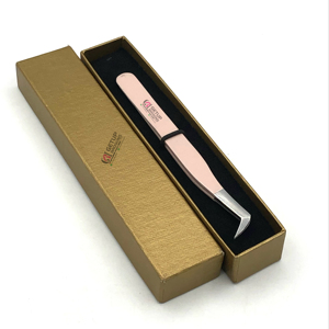 แหนบต่อขนตาสแตนเลสเคลือบผงพีชรัสเซียปรับแต่งโลโก้ได้ตามต้องการ - Product Image 1