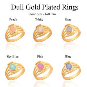 Glamorous look ovalado Rosa azúcar druzy anillo de compromiso de lujo chapado en oro opaco conjunto de collar anillo de diseñador Anillos de Compromiso de promesa - Product Image 2