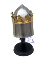 Casque de roi médiéval, design moderne, couleur argent, 100% fait main, couronne de chevalier Richard, artisanat en métal, reconstitution historique, décoration de bureau à domicile